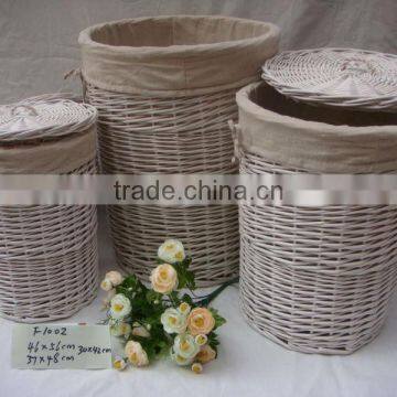 Homes Hand-Woven Willow Dirty Clothes Basket photo-3