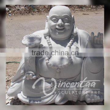Outdoor Decoration Sculpture Stone Carving Laughing Buddha Garden Statues photo-4