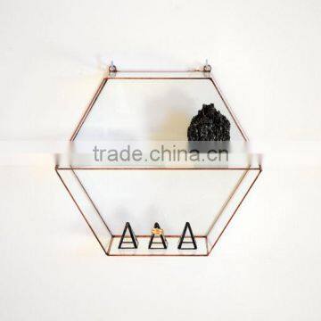 Geometric Shelf Stained Large Hanging Glass Terrarium photo-2