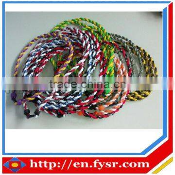 new products 3 ropes weave titanium nylon sports necklaces for kids