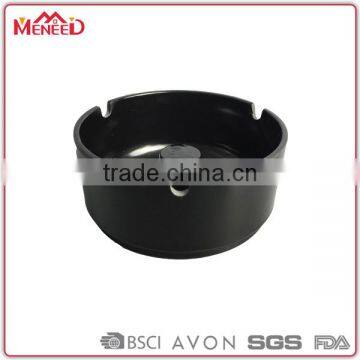 Plastic houseware factories new design hot sale 3 holes cigar melamine black plastic ashtray