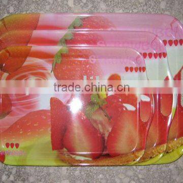 3pcs Melamine Tray with Handle