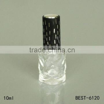 10ml special design glass nail paint bottle wholesale nail polish bottle with brush cap