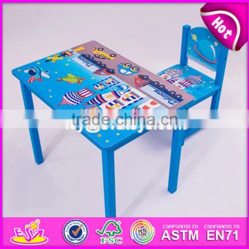 2017 New design home / school / cartoon wooden boys table and chairs W08G199