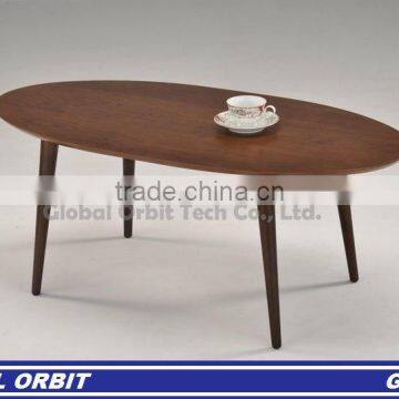 Wooden Round Tea Table Coffee Table, Mdf Modern Wood Coffee Table photo-3