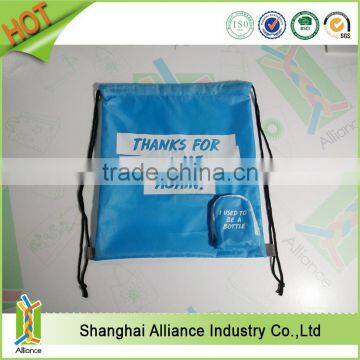 Alliance safe rpet polyester foldable drawstring bag for shopping