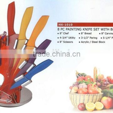 6pcs colorful stainless steel knife set