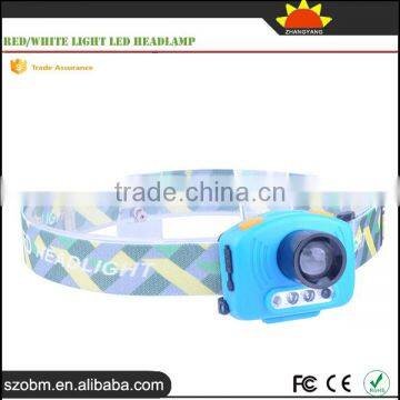 Multi Function Camping headlamp 500Lm 3 Mode Red/White Light Led Headlamp