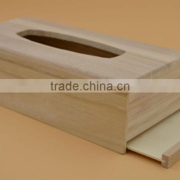 2017 wooden tissue box poulownia pumping carton wooden paper suction box