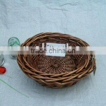 willow round tray with ear handle