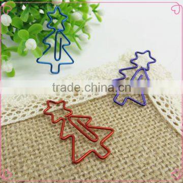 Custom Christmas gift shiny colors tree shaped paper clips