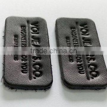 customized black artificial leather label for garments