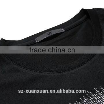 2016 Wholesale Summer Black Slim Printing O-neck Men T-shirt