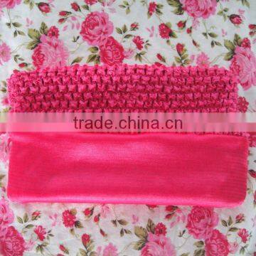 9" Wide Elastic Handmade Plain Crochet Headband for Baby Tutu Tops photo-2