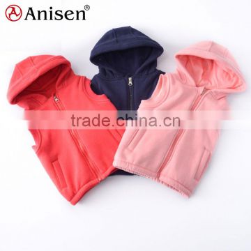 factory wholesale custom sleeveless fleece kids clothing vest