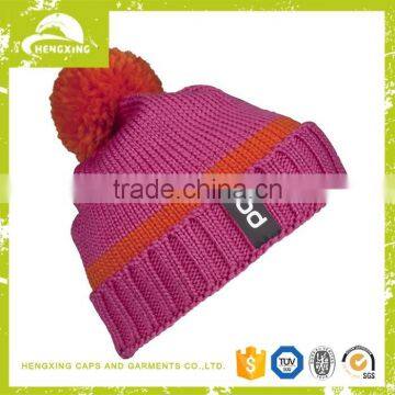 Plastic High quality korean pom pom beanie hat