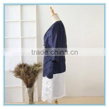 Hot Sales Shantung Lacer Cutting Design Prom Bolero Dress Suits For Lady photo-2