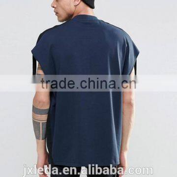 Custom Men Fashion Super Oversized Sleeveless Heavyweight Jersey T-shirt With Taping photo-2