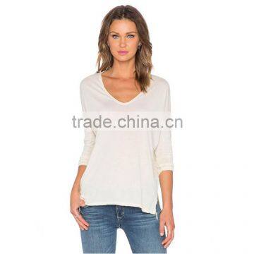 2015 cheap plain v neck stretch cotton t shirt blank t shirts