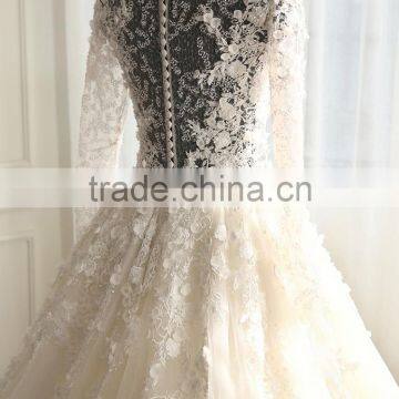 Custom Made White See Through Women Wedding Dress Empire Vintage Floor Length Princess Party Dress YDYS15B0201 photo-6