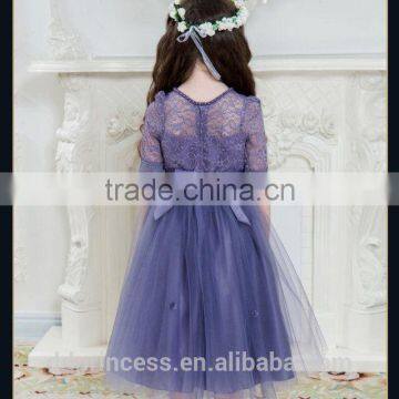 2017 High Quality Summer Child Clothing White Dress Purple New Model Girl Dress photo-5