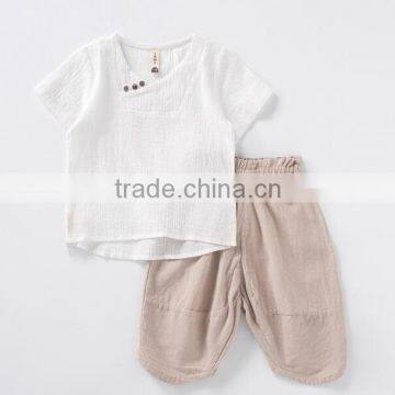 Zm35673a Wholesale Baby Kid Clothes Casual Chinese Style Boys Shirt and Pant Set photo-3