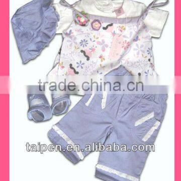 Summer High Quality 100% Cotton Baby Girt Set Babys Clothes 4pcs Baby Clothing Set 0-12 Months