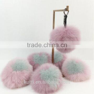 Love Heart Letter Real Natural Fox Fur Keyrings Bag Charm Bag Handbag photo-3
