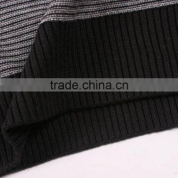 Thin Grey White Striped Cotton Sweater Shirt photo-5