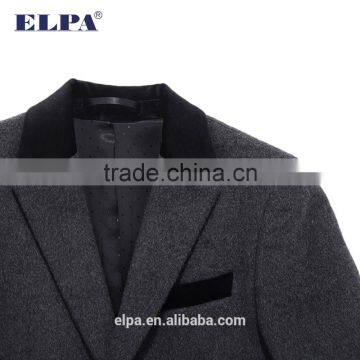 2016 Fashion ELPA Dark Gray Elbow Patches Plus Size Causal Woolen Kids Blazer photo-3