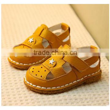 2016 Boys genuine leather soft sole summer sandals