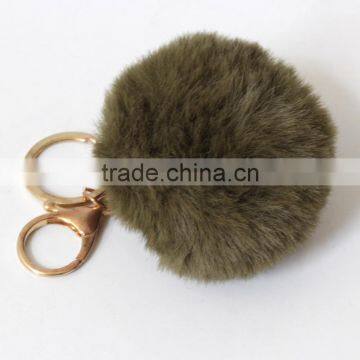 Myfur Hotsell Fake Fur Pompom Ball Keyring With Shiny Gold Bag Charm photo-3