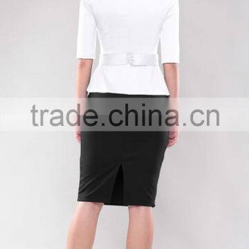 Contrast Business Woman Dress Formal Ladies Office Wear Dresses Dress photo-3