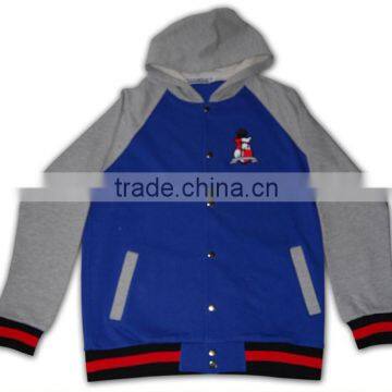 Wholesale High Quality Zip up Hoody Ribbed Cheap Baseball Jackets Australia photo-6