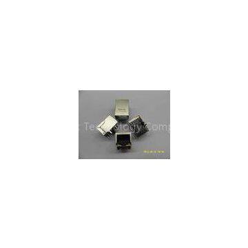 Single Port RJ45 with Transformer , Tab Down UTP RJ45 8P8C Jack Side Entry