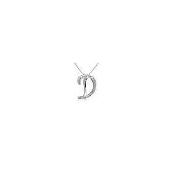 Zircon Sterling Silver Initial D alphabet Pendant High End Fashion Jewelry