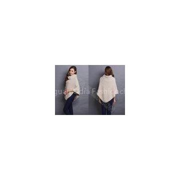 Winter Irregular Knit Pullover Ladies Poncho Sweater with Crew Neck in Solid Color