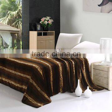 printing flannel blanket Animal Series 5 animal fur stripe