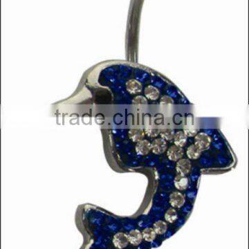 Fake navel piercing body jewel dophin