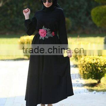 Polyester Rose Waist Muslim Dress/dql Arabian Islamic Polyester Breathable Abaya Kaftan Dresses/loose Fit Middle East Clothing photo-3