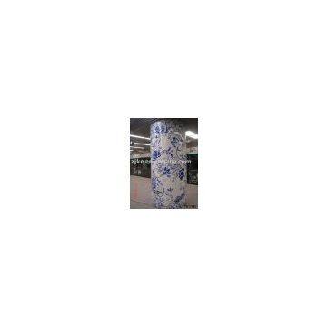 Vitreous enamel wall fresco