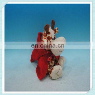 Mini Giraffe Plush Animal Toys with Red Hat