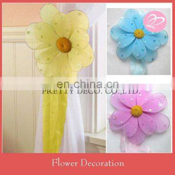 Big size double petal Ribbon silk flower curtain tiebacks