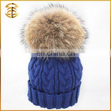 Factory Direct Cheap Price Knit Crocheted Pom Pom Beanie Hat