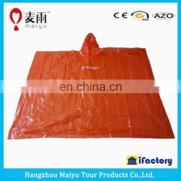 emergency waterproof red football poncho