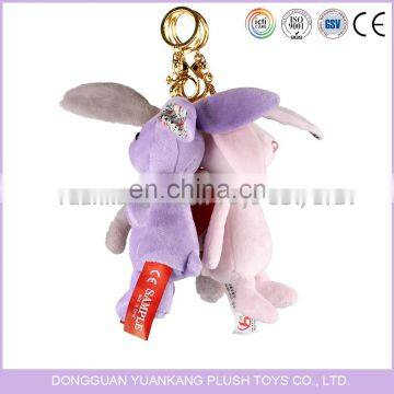 Custom mini lovely plush rabbit stuffed animal keychain