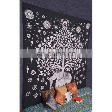 Elephant Decorative Bohemian Hippie 100% Cotton Twin Size Wall Hanging Indian Tapestry photo-4