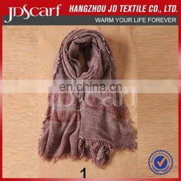 Wool shawl with wool solid color pattern with bouncle yarn fashion scarf