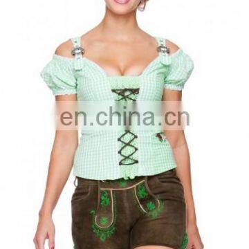 German leather trousers Oktoberfest lederhosen Green Pepper Women Bavarian-Oktoberfest-Trachten-Short-Lederhosen-All-Size