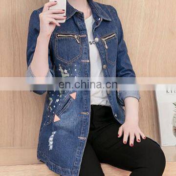 wholesale distressed denim jackets - women Denim Jacket With Sherpa Linning